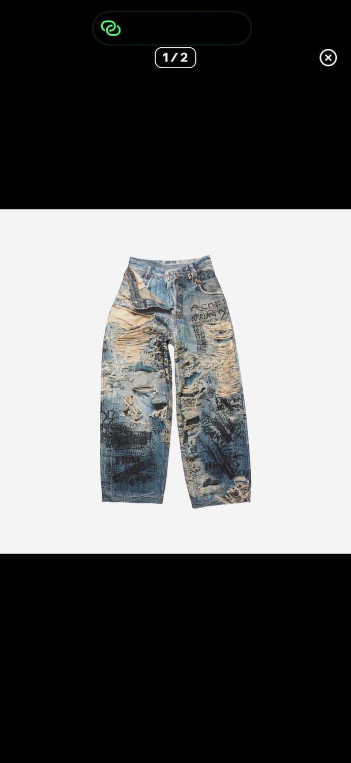 Acne studios 아크네스튜디오 블루 슈퍼 배기 데님 상품이미지2