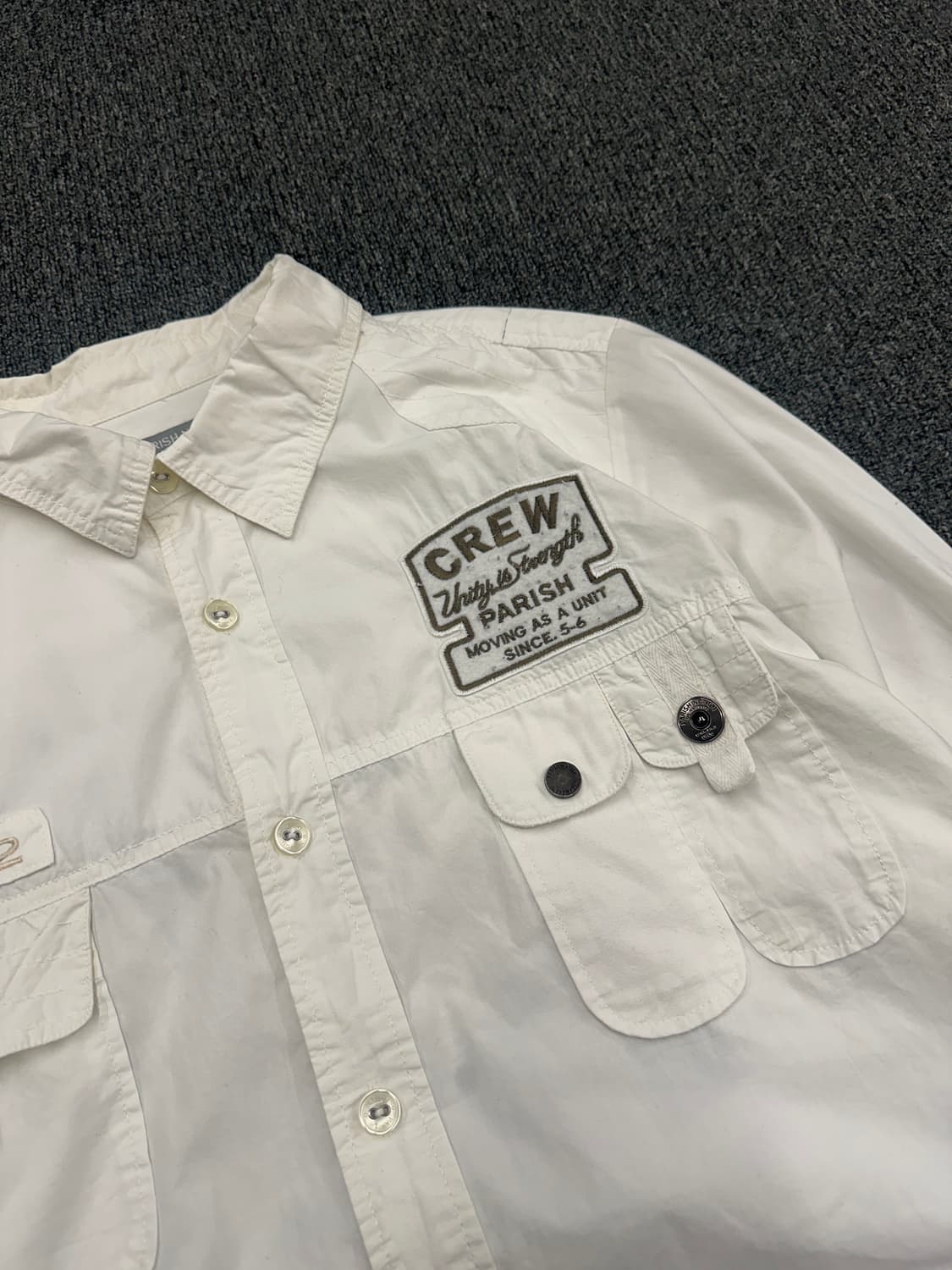 3XL) Parish Nation 빈티지 프린팅 자수 셔츠 상품이미지5