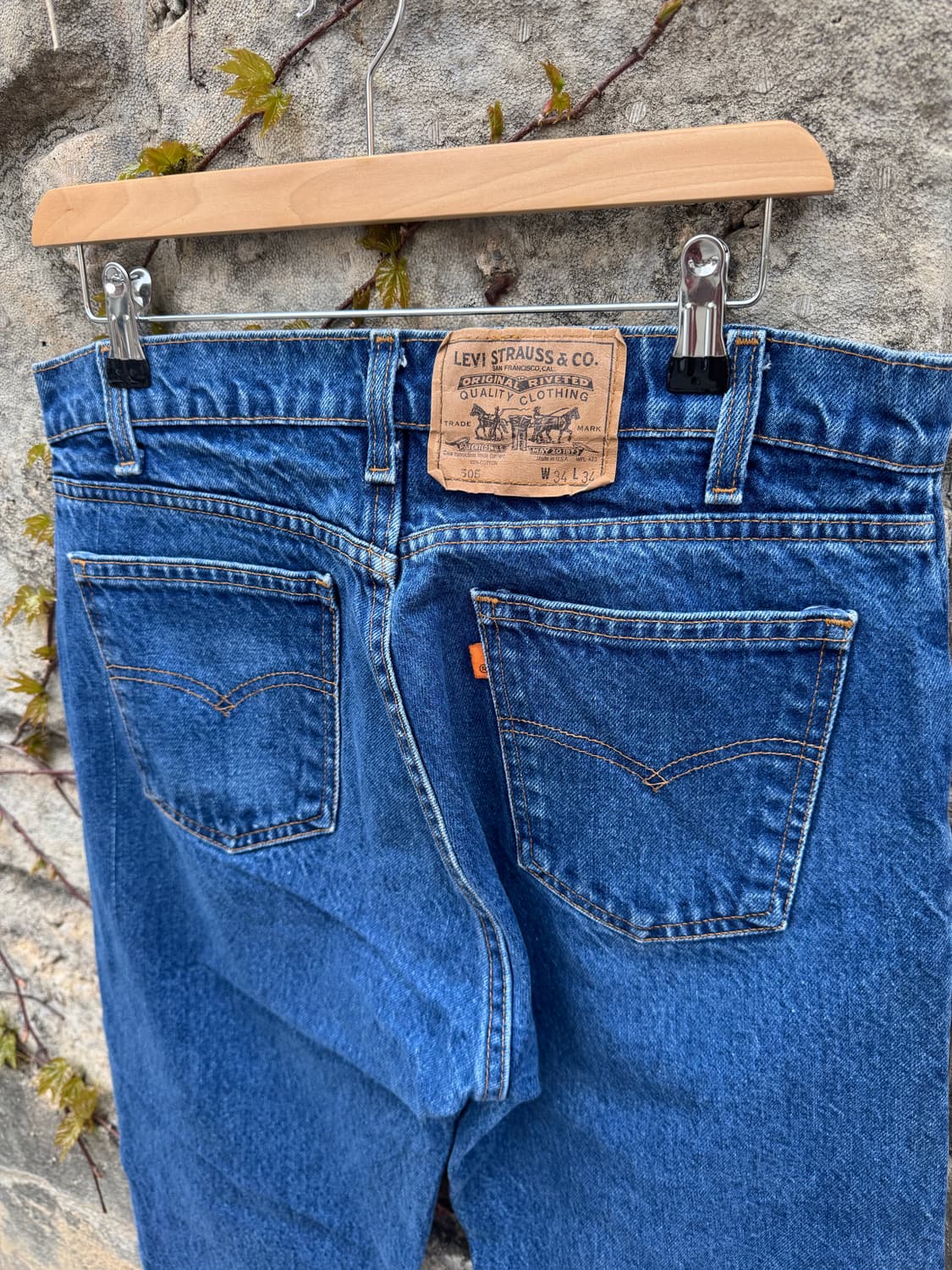 80s 리바이스 빈티지 505 오렌지탭 블랭크탭 워싱 데님 팬츠 34 상품이미지5