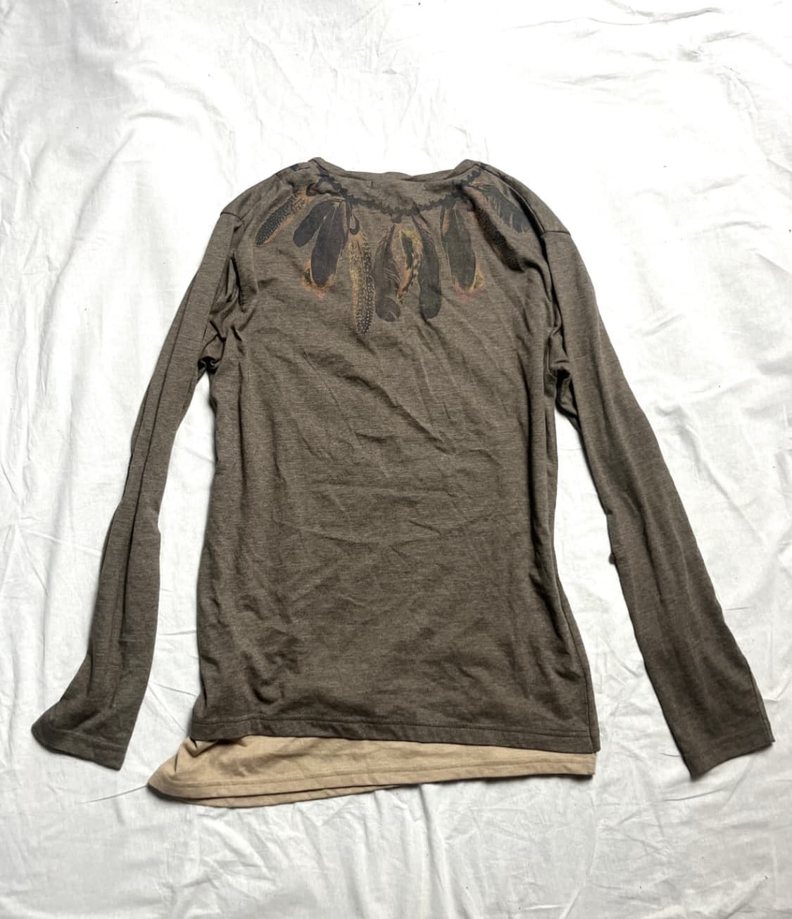 Vkei mood feather print long sleeve 상품이미지2