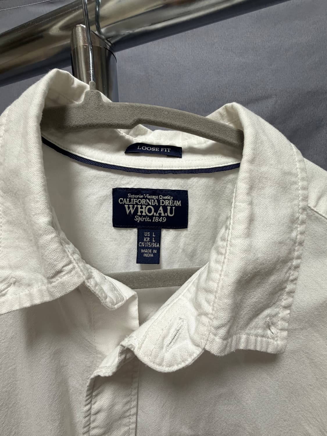 후아유 옥스포드 셔츠 화이트 L 상품이미지2