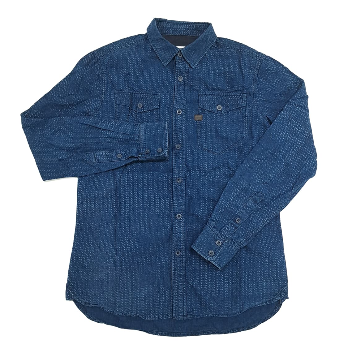 CN684 L 지스타로우 인디고 스카 긴팔 셔츠 남방 상품이미지2