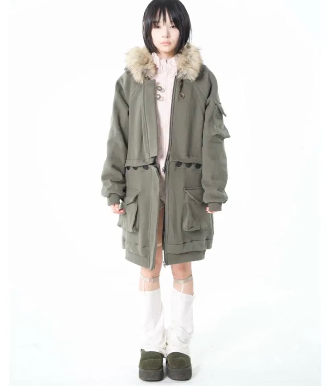 오스하이 투웨이 퍼 후드집업 상품이미지1