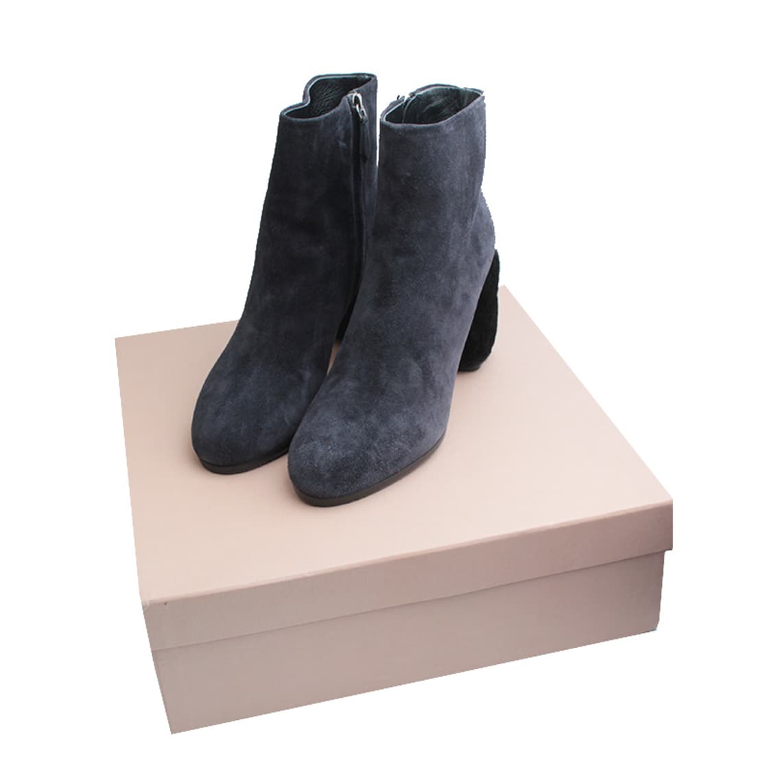 미우미우 차콜그레이 스웨이드 양털트림 앵클부츠 37 상품이미지5