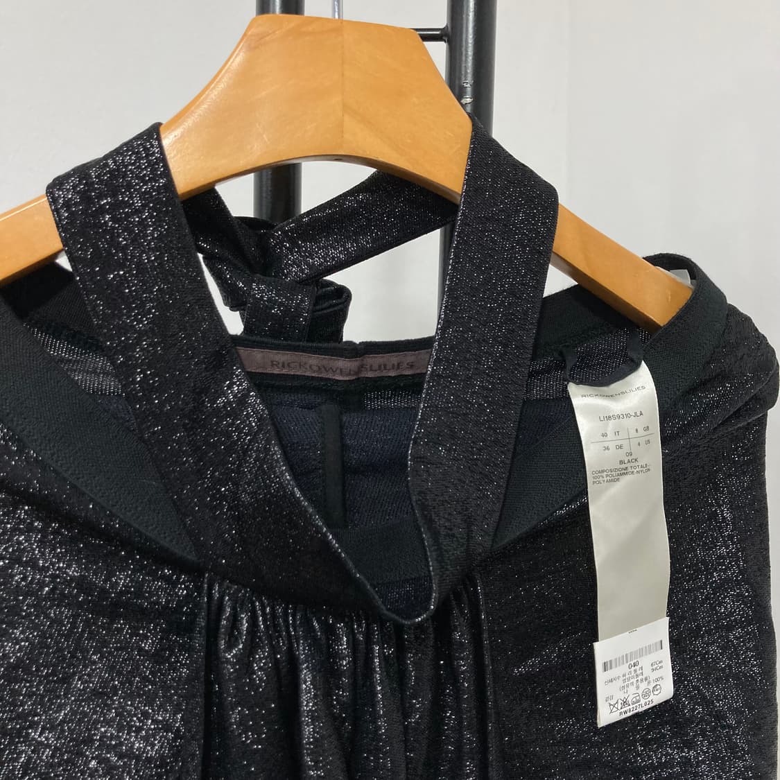 릭 오웬스(Rick Owens) 글리터 메탈릭 홀터넥 드레이프 원피스 상품이미지6