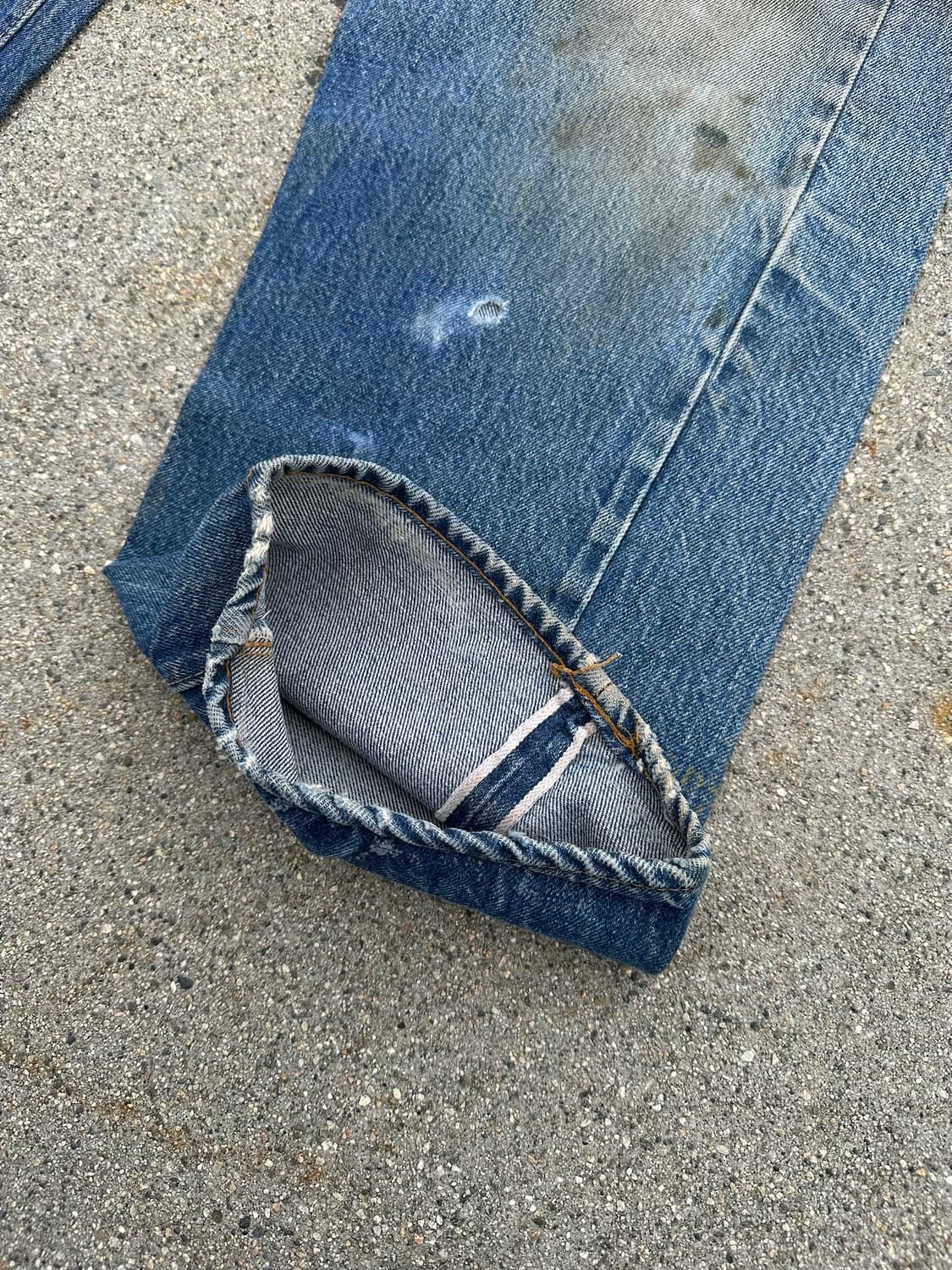 70s USA 빈티지 리바이스 501 66후기 셀비지 데님 팬츠 상품이미지4