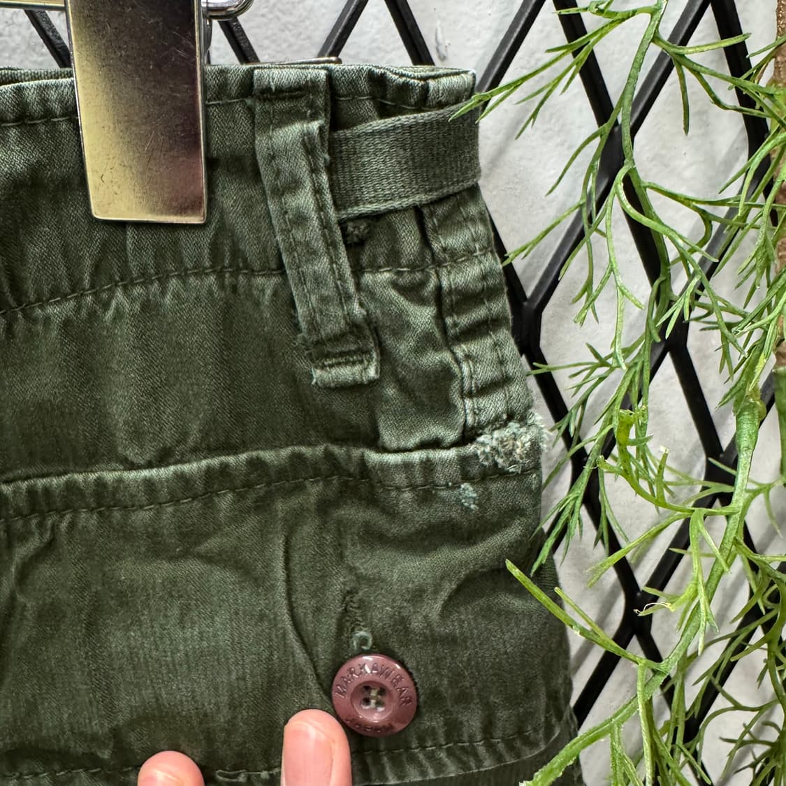 JPN VINTAGE 밀리터리 카고 팬츠 사이드 빅포켓 포인트 그린 상품이미지6