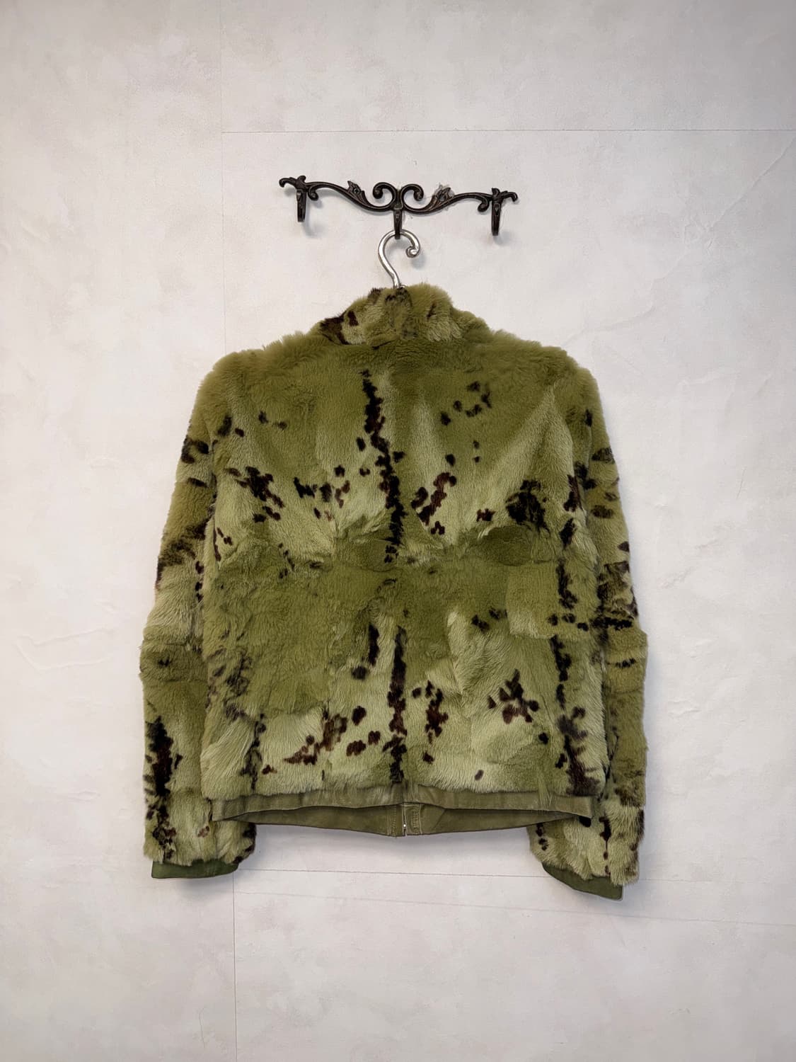 Khaki brown dalmatian fox fur jacket 상품이미지3