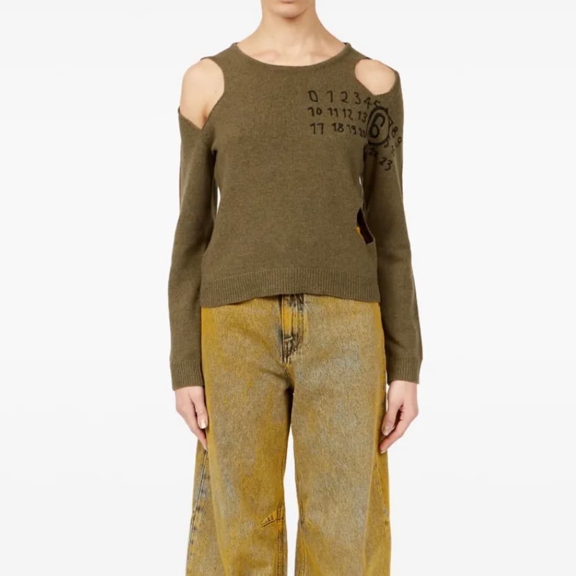 MM6 Number printed Cut-Out Wool Sweater 상품이미지2