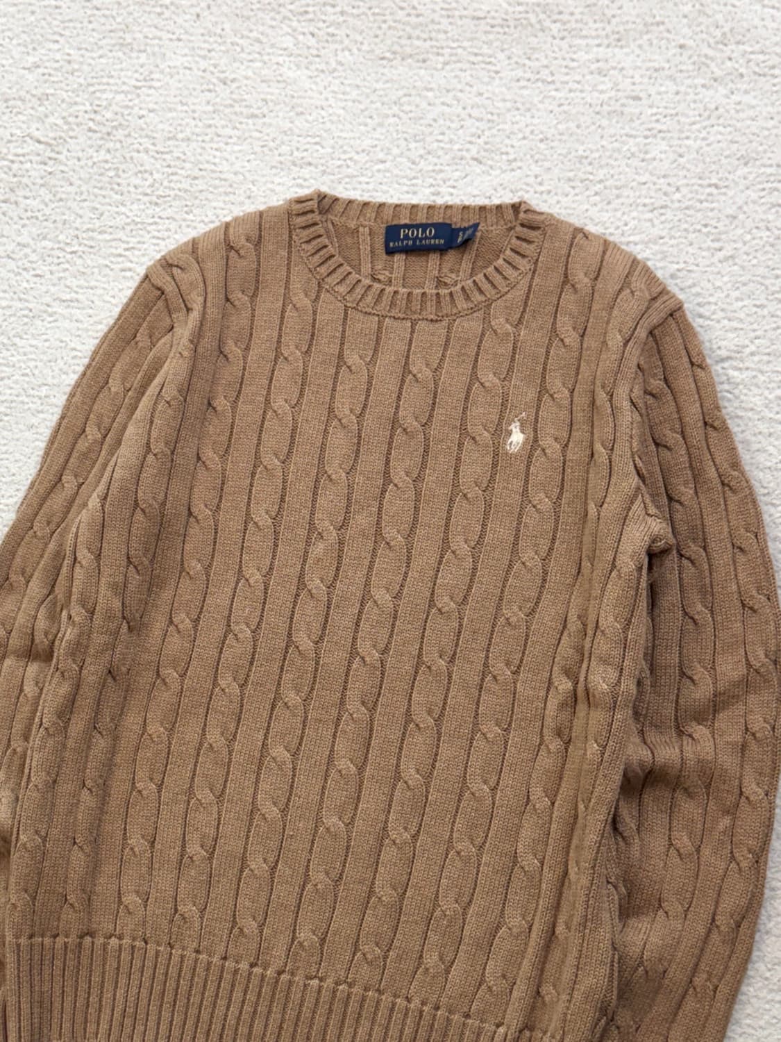 폴로 브라운 케이블 니트 매장판 상품이미지1