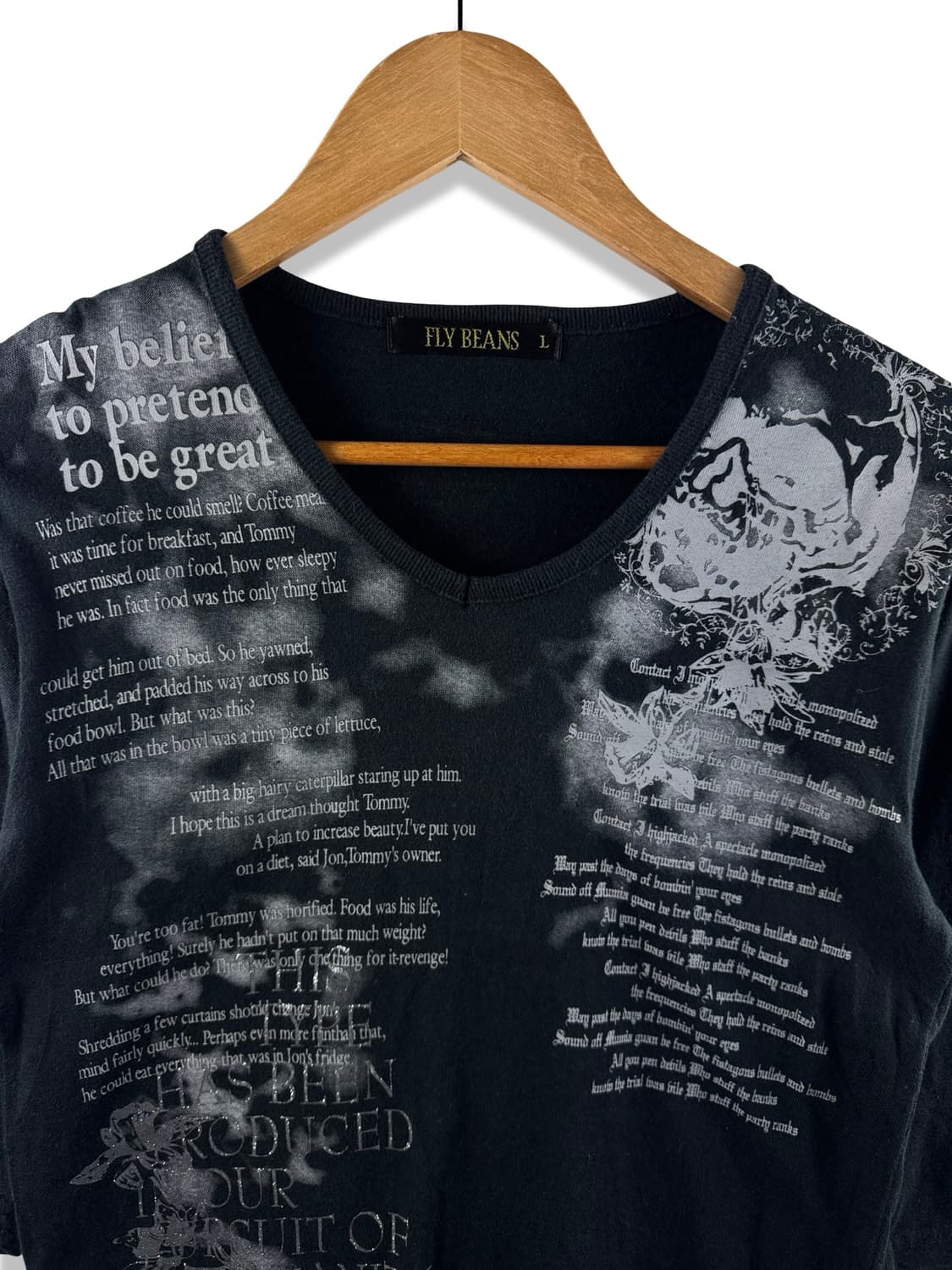 JPN 스컬 스모크 레터링 7부 슬리브2174 상품이미지3