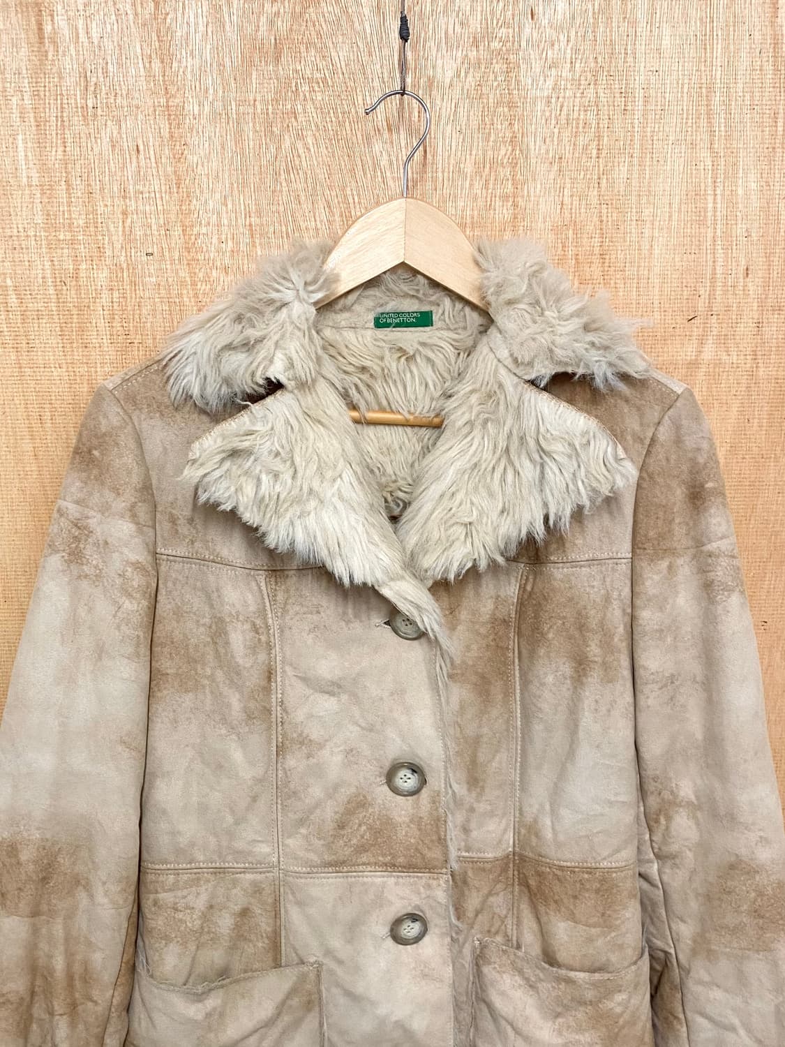 BENETTON suede fur coat 인조 스웨이드 퍼 코트 무스탕 상품이미지5
