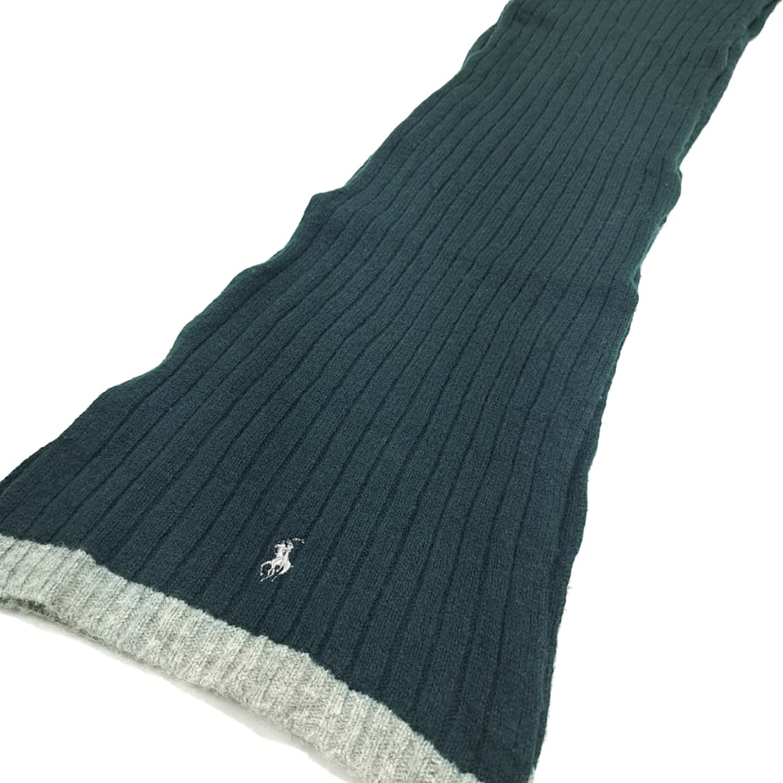 MX302 폴로 랄프로렌 진그린 투톤 리브드 램스울 니트 목도리 머플러 상품이미지2