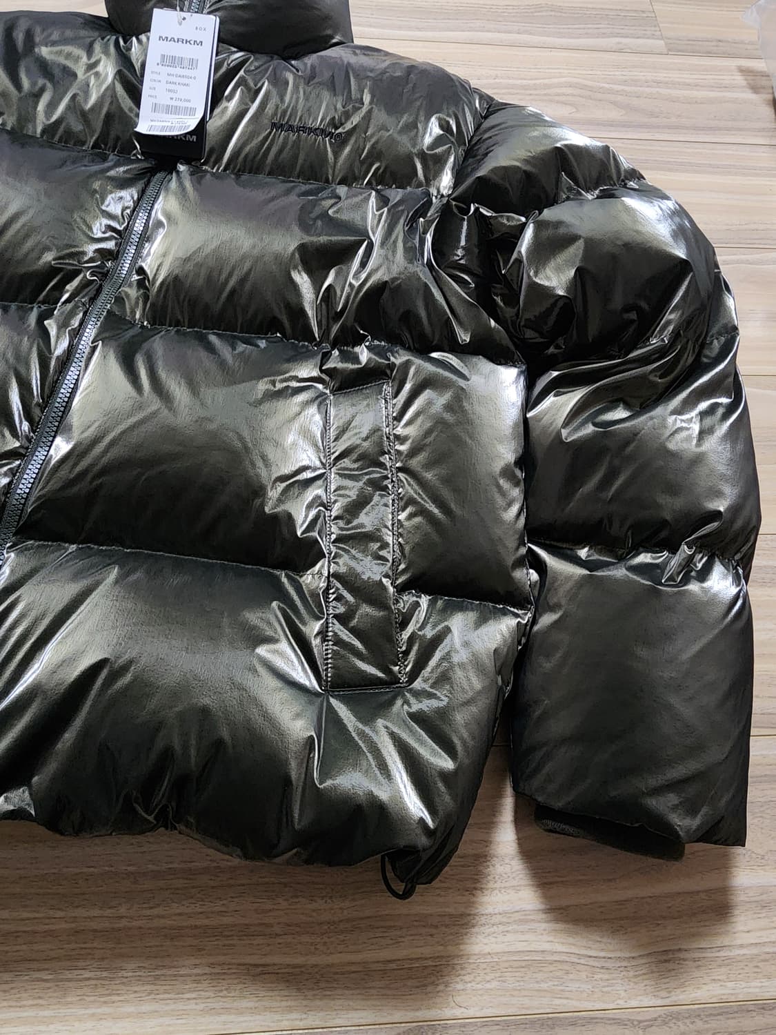 마크엠글로시덕다운패디점퍼다크카키L 상품이미지2