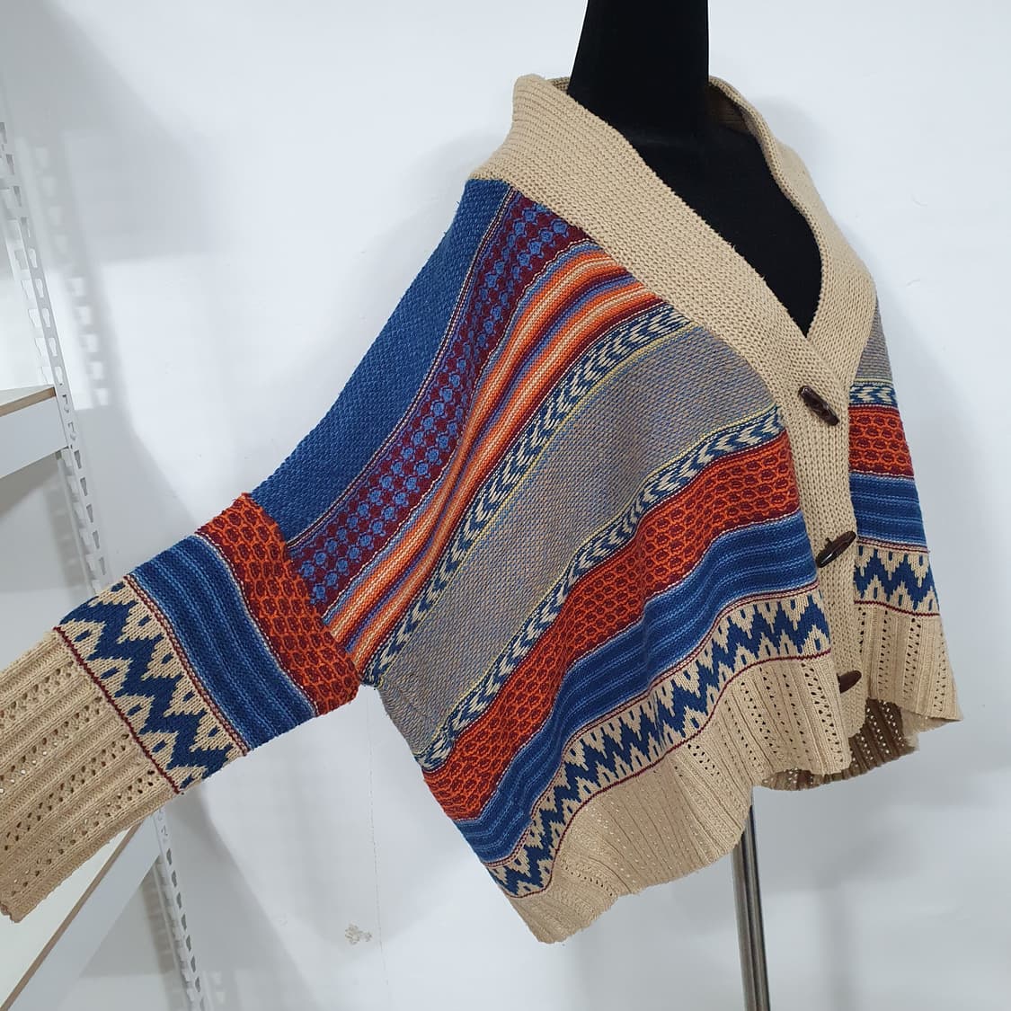 빈티지 에스닉 노르딕 가오리핏 떡코버튼 니트 가디건 모리걸 하구미 상품이미지3