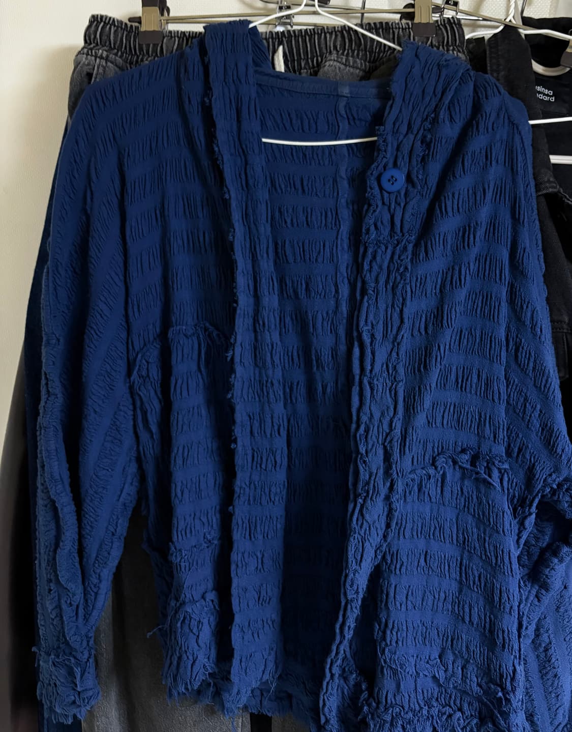 ISSEY MIYAKE cut-off knit hood jacket 상품이미지1