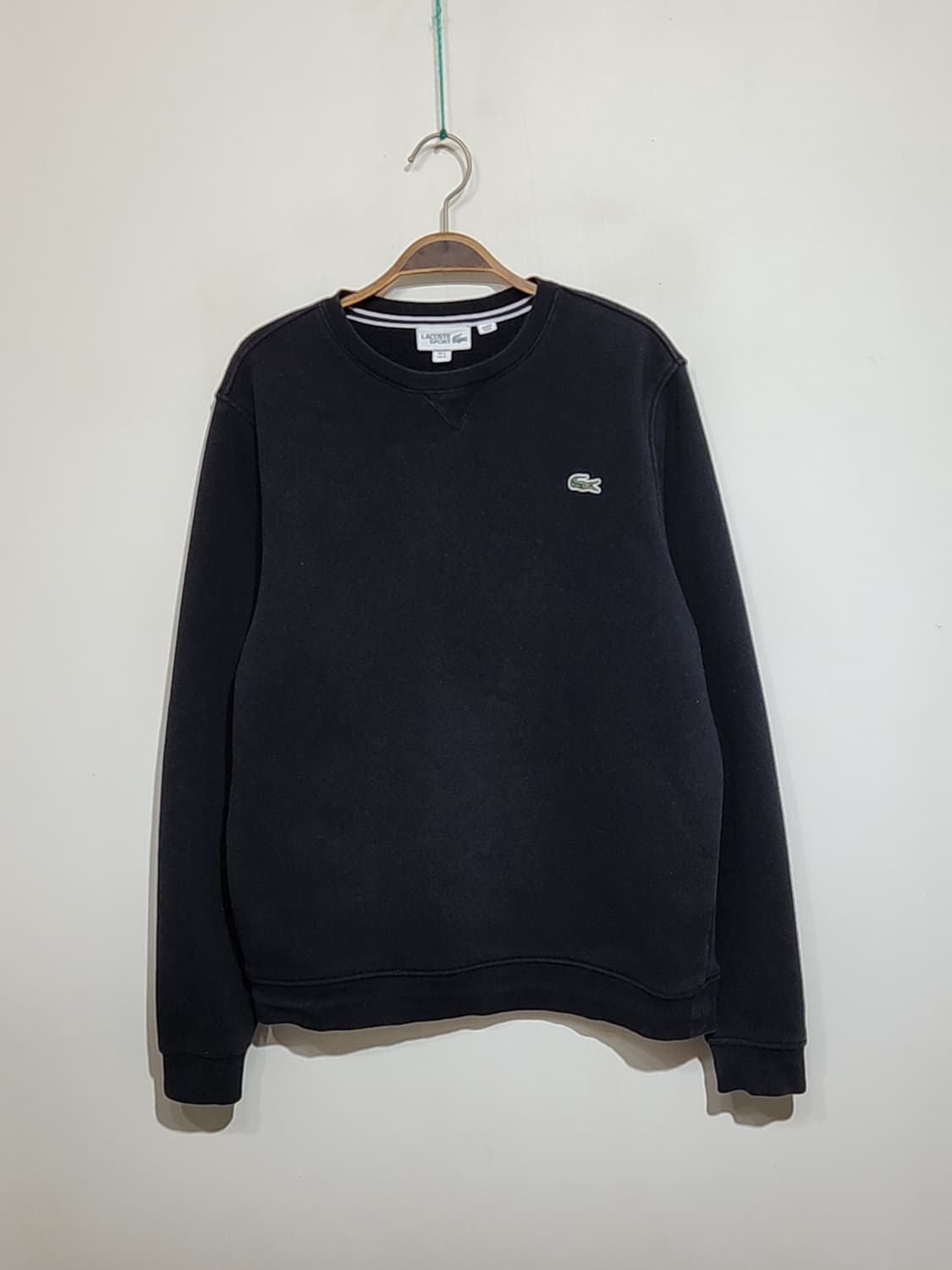 (M) 라코스테 맨투맨 블랙 기모 스웨트 티셔츠  상품이미지1
