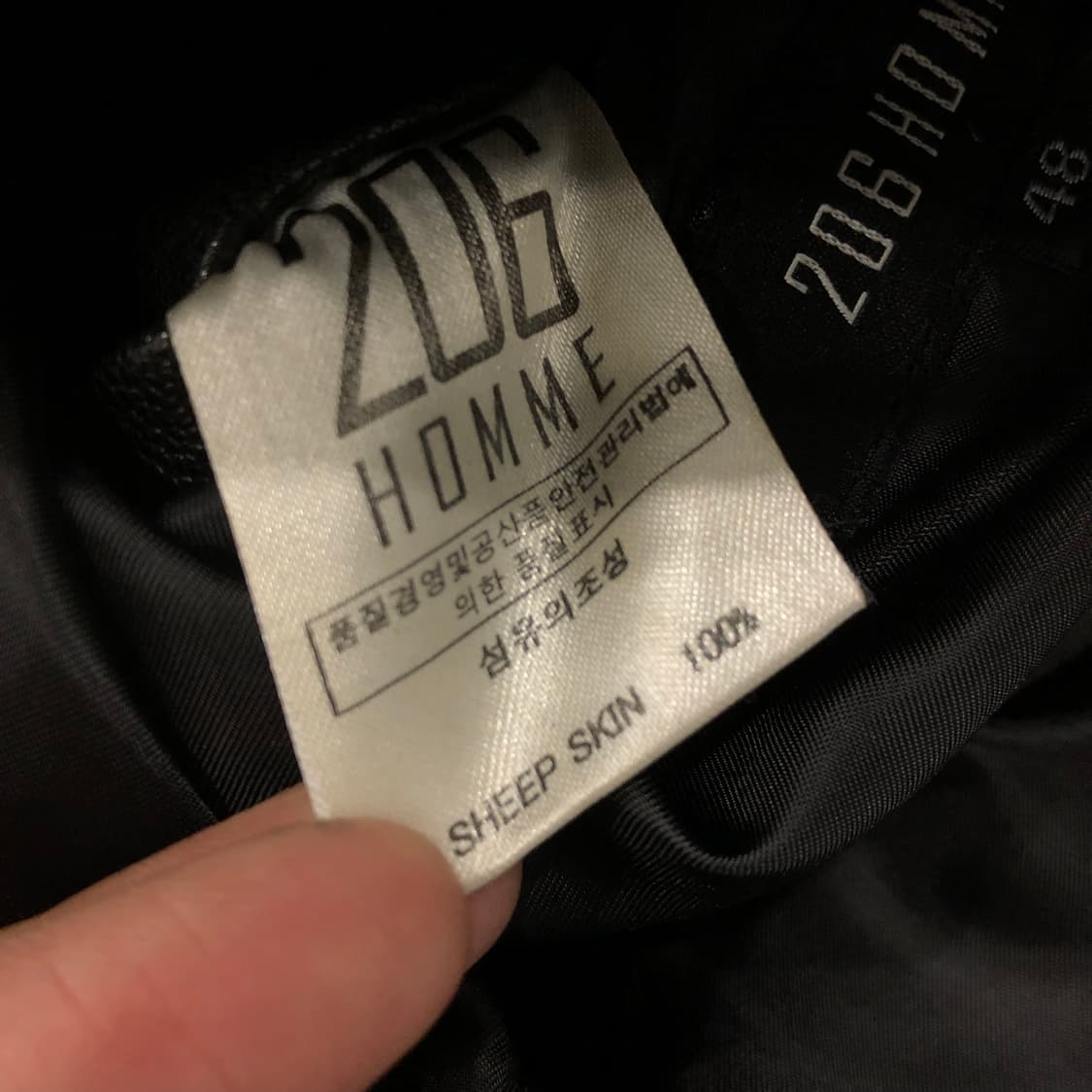 206옴므 양가죽 레더 라이더 자켓 상품이미지7