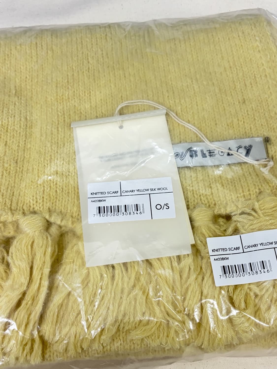 아워레가시/ 니트 머플러 카나리 옐로우 실크 울/ Free 상품이미지2