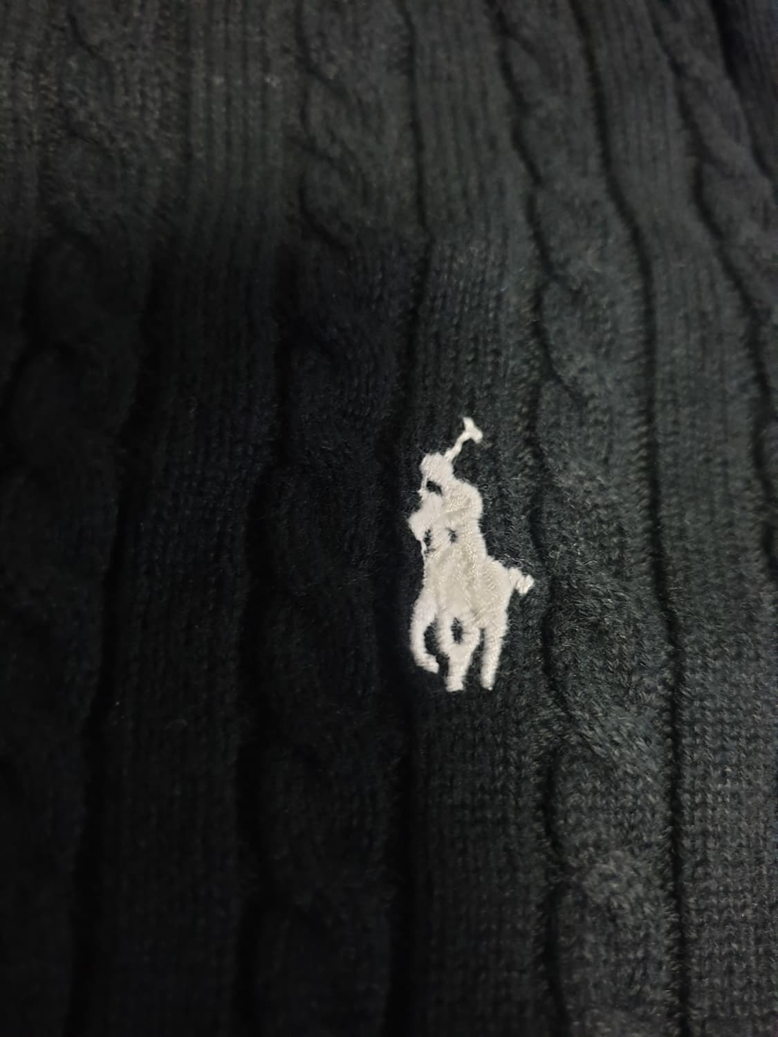 폴로랄프로렌 키즈&딱붙핏 미니케이블 코튼니트 가디건 블랙 (XS) 상품이미지3