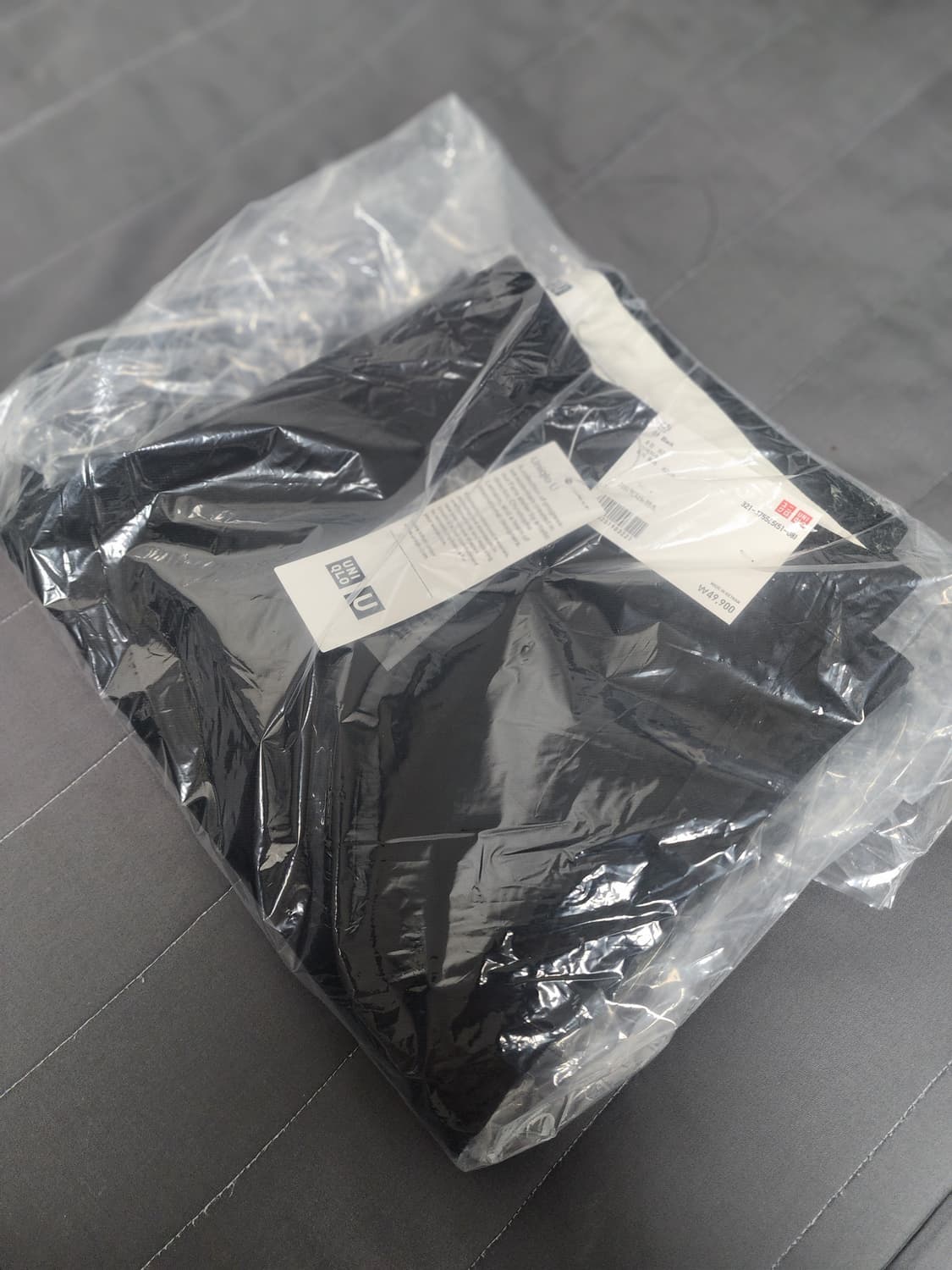 새제품 82 긴기장) 유니클로U 와이드핏 치노팬츠 블랙 상품이미지3