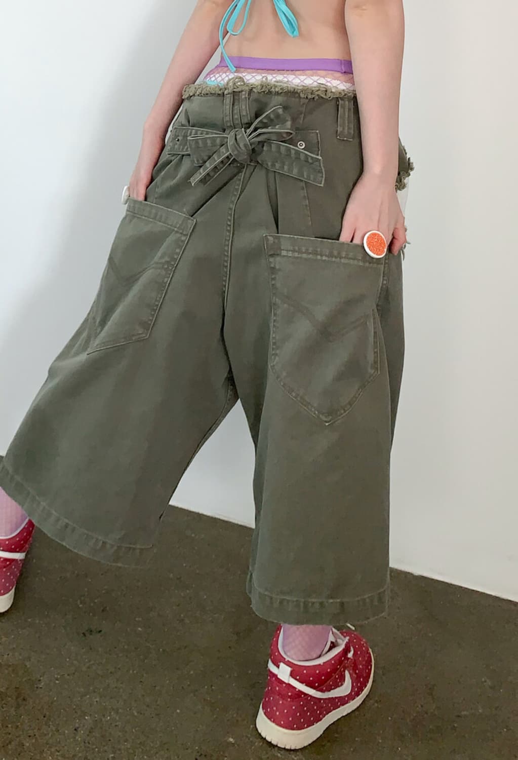 샵페어리 cropped cut-off pants (khaki) 상품이미지2