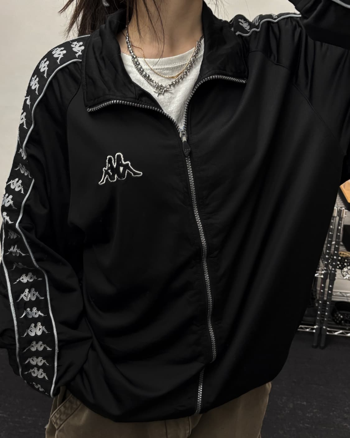 카파 00s 사이드라인 블랙 트랙탑 져지 상품이미지1