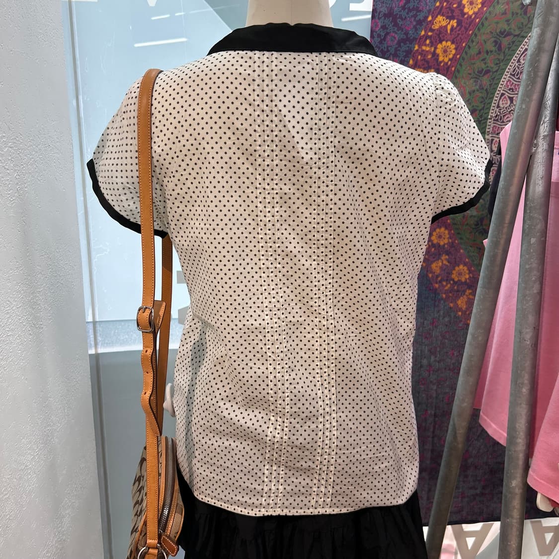 Vintage y2k Dot Cotton Shirts 상품이미지4