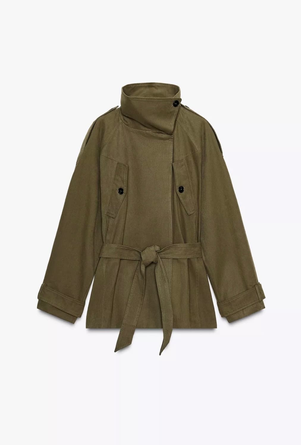 Zara 벨트 코튼 숏 트렌치 코트 상품이미지1