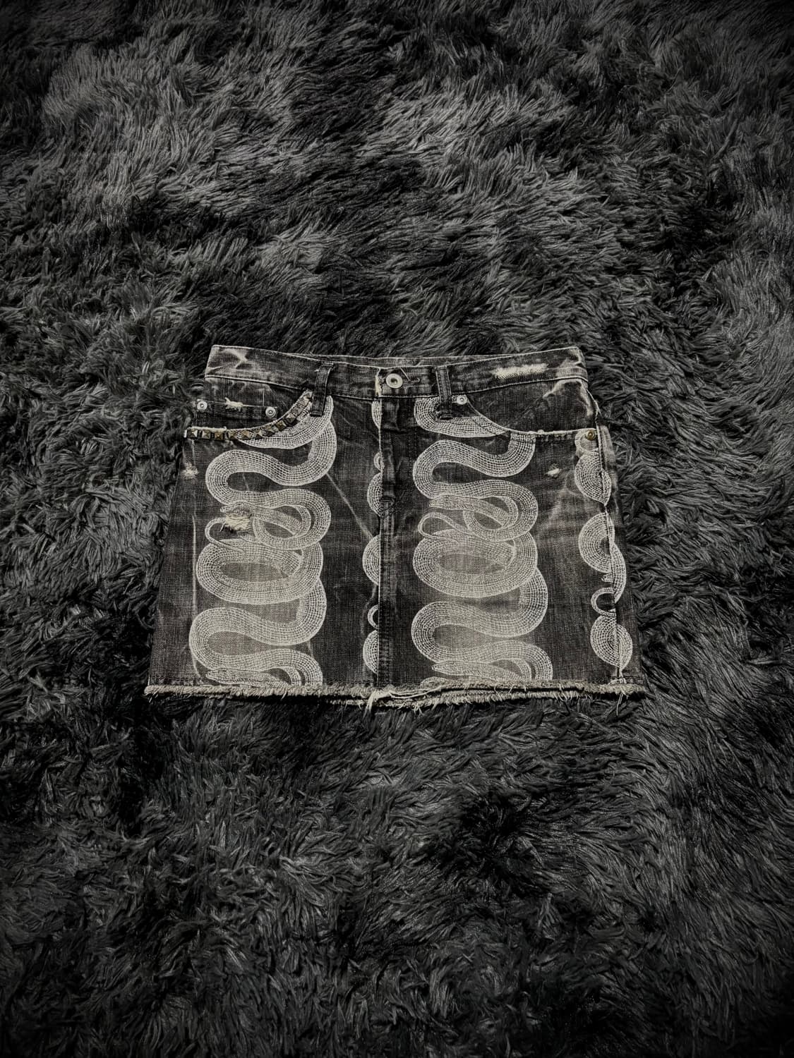 Hysteric Glamour 흑청 스네이크 숏스커트 상품이미지1
