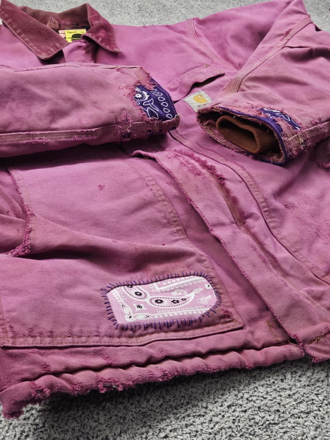 칼하트 핑크 다이드 커스텀 초어 워크 자켓 (상세설명참조) / 10277 상품이미지6