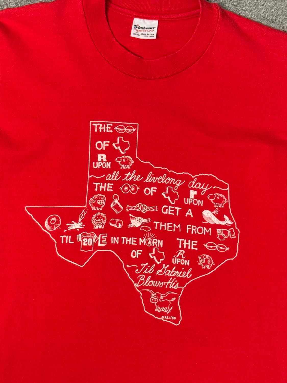 80s Stedman Texas Graphic usa 티셔츠/T198 상품이미지3