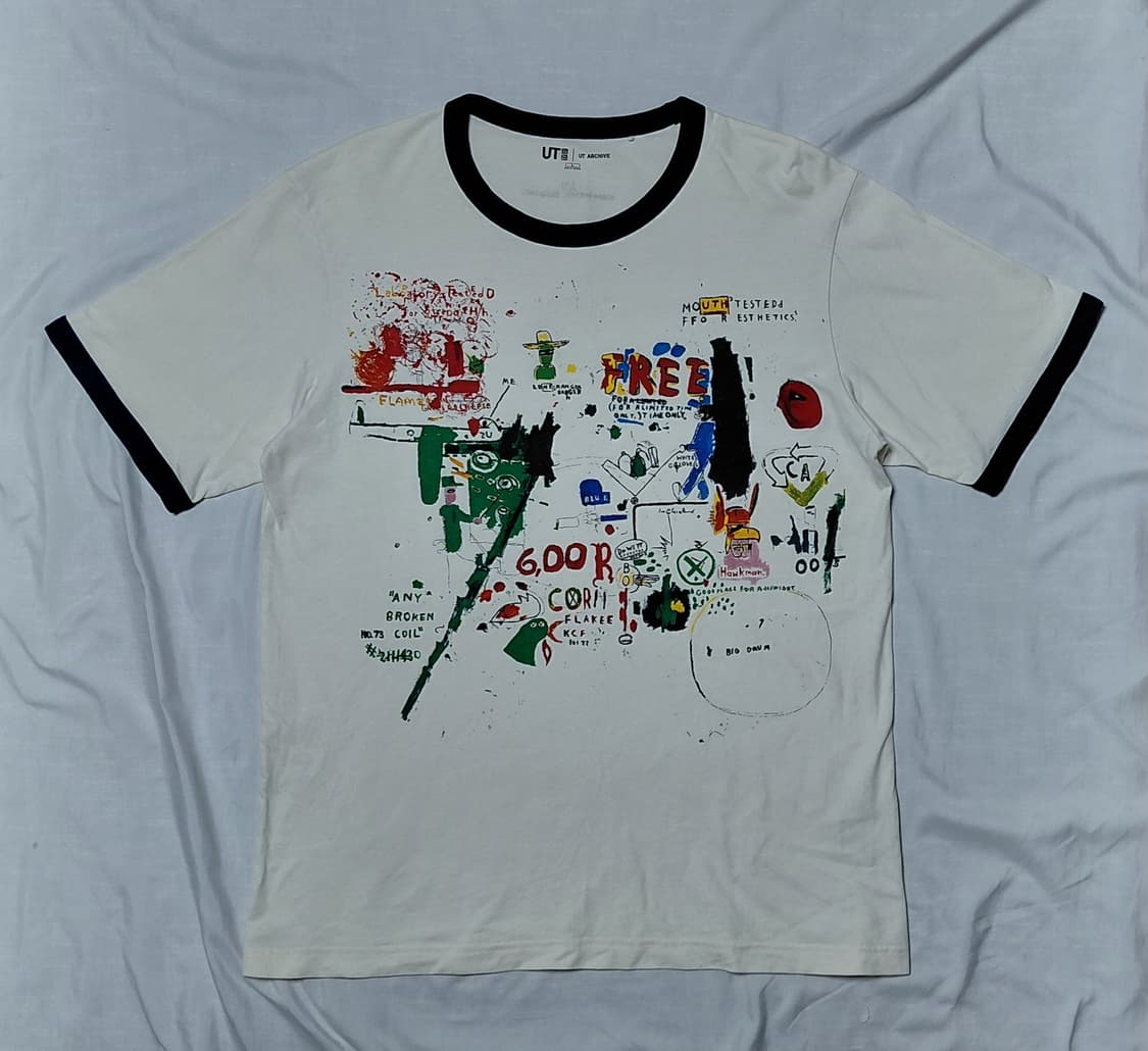 [L] 유니클로 UT 아카이브 x 장 미쉘 바스키아 링거 티셔츠 상품이미지1