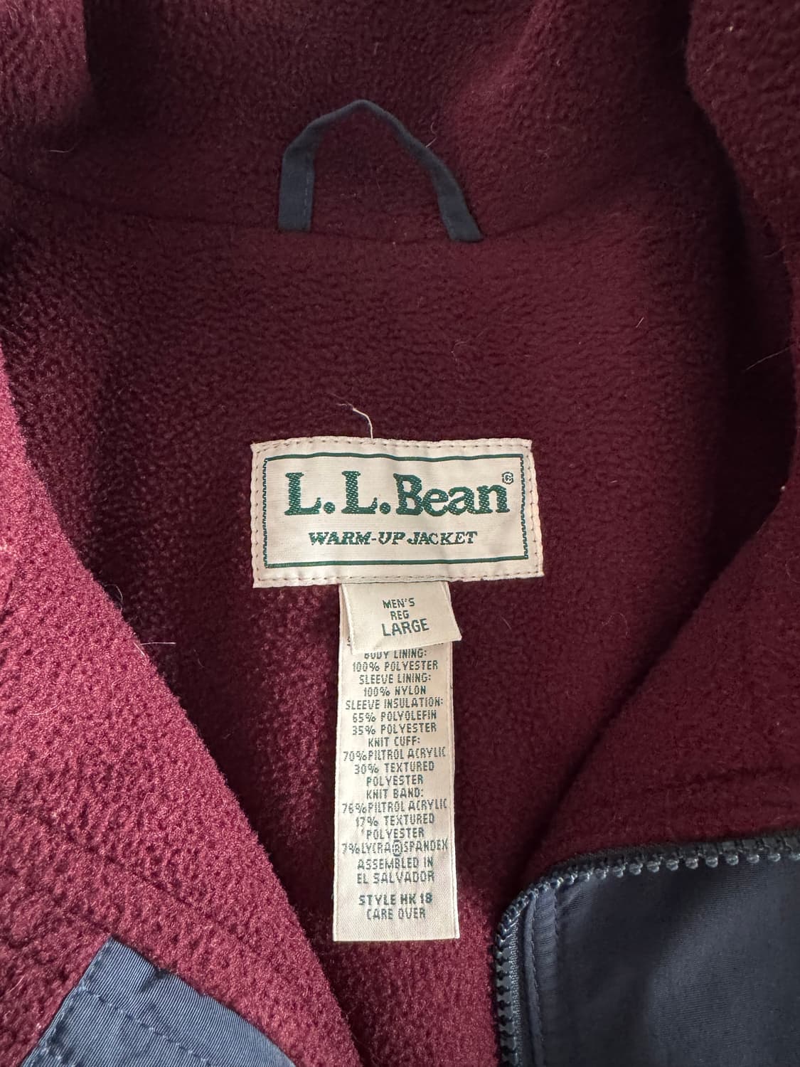 [L] 90s 엘엘빈 ll bean 웜업 자켓 네이비 상품이미지5