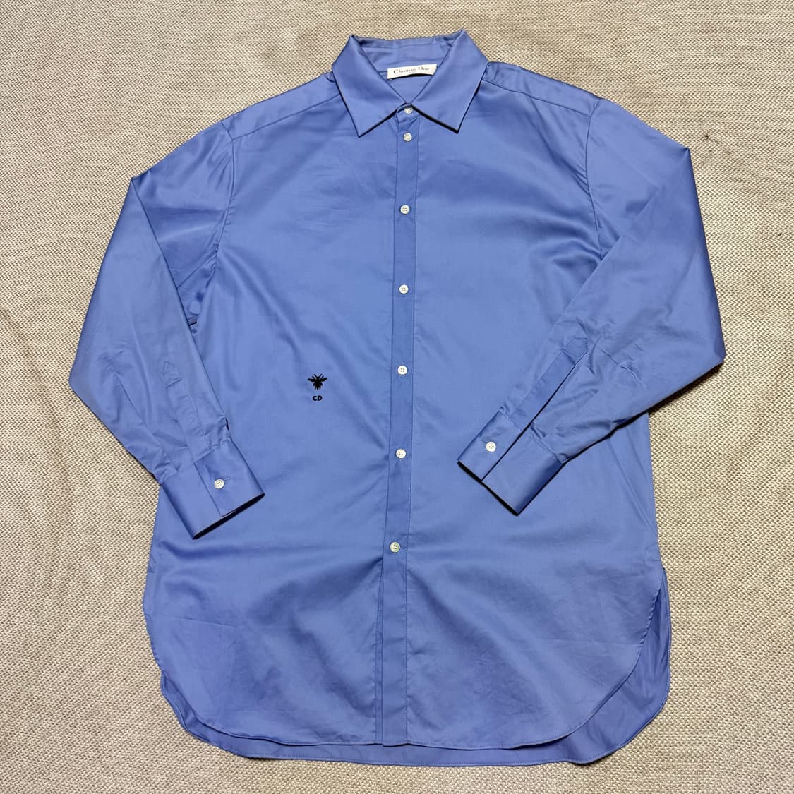 크리스찬 디올 CD 벌 자수 로고 블루 코튼 셔츠 (정품) 상품이미지1