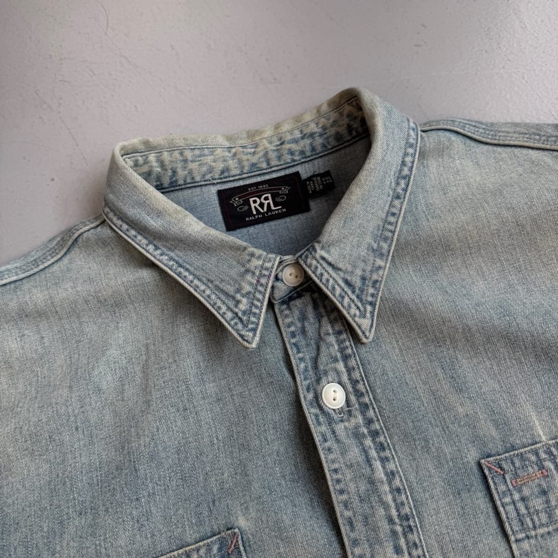 RRL 더블알엘 XXL 투포켓 빅사이즈 워크 데님셔츠 상품이미지2