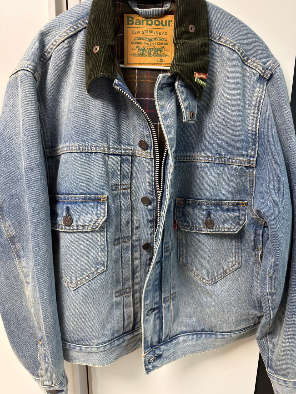 리바이스 x 바버 타입 II 트러커 자켓 빈티지 워시드 데님 상품이미지3