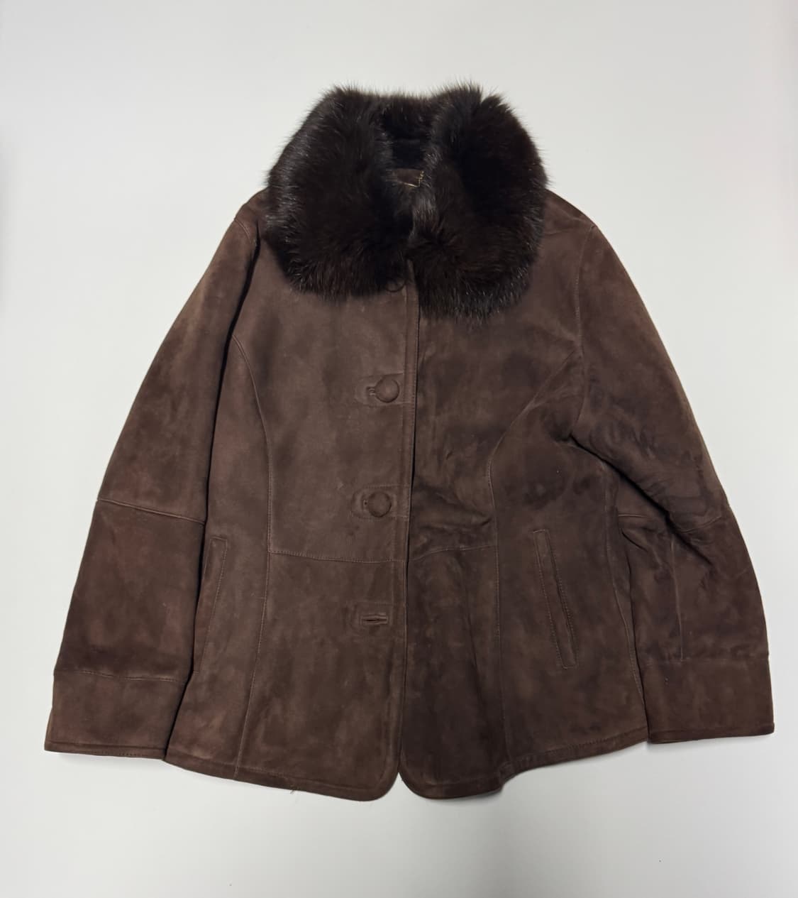 여성 리얼 양가죽 스웨이드 양털 무스탕 자켓 올드 빈티지 상품이미지1