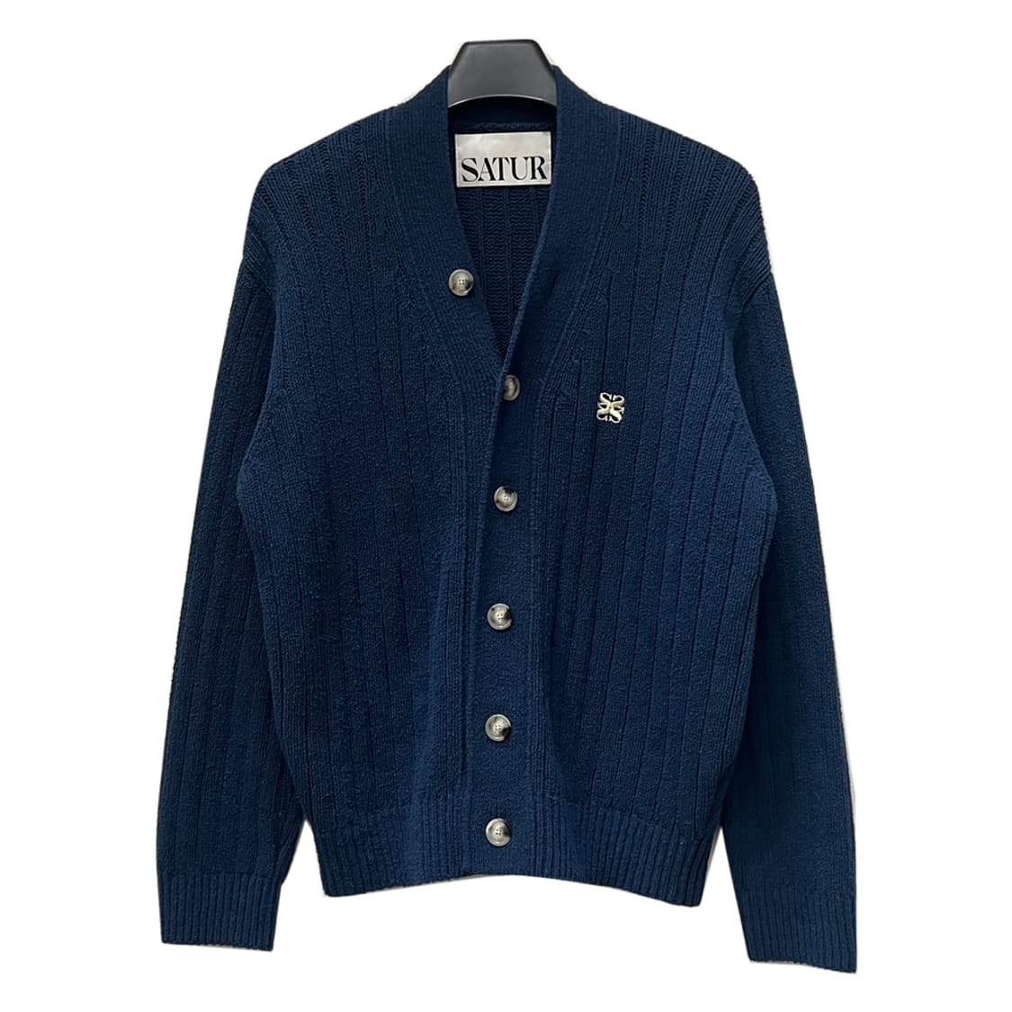SATUR 세터 파로 오버사이즈 네이비 부클 가디건 L 상품이미지1