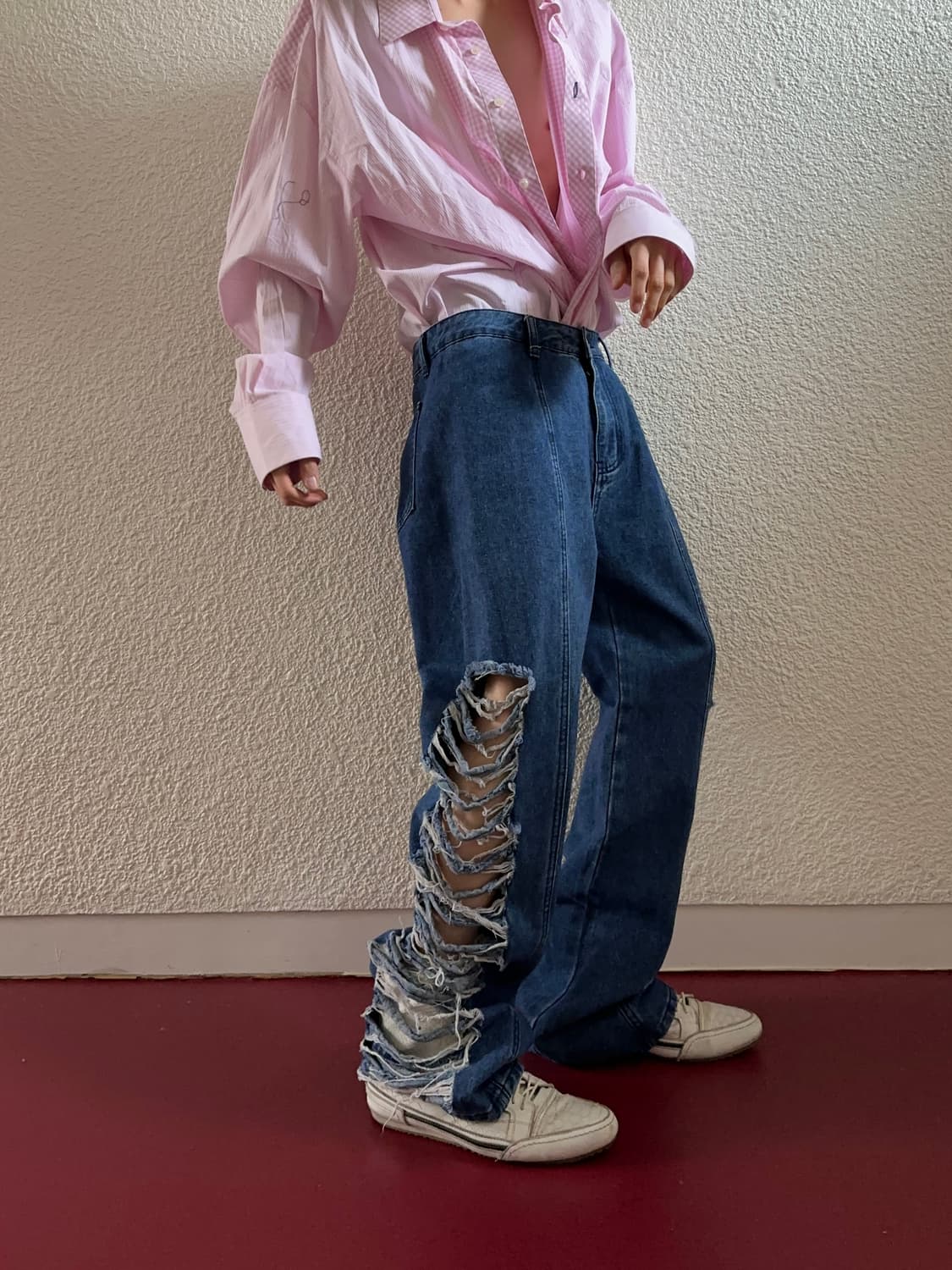 사이드 리프드 와이드 진 상품이미지4