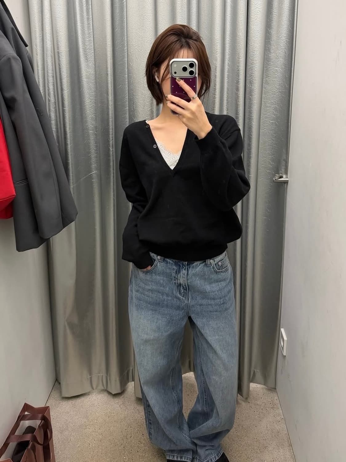 aetoa에토아 미드 라이즈 루즈 진 블루 M 상품이미지7