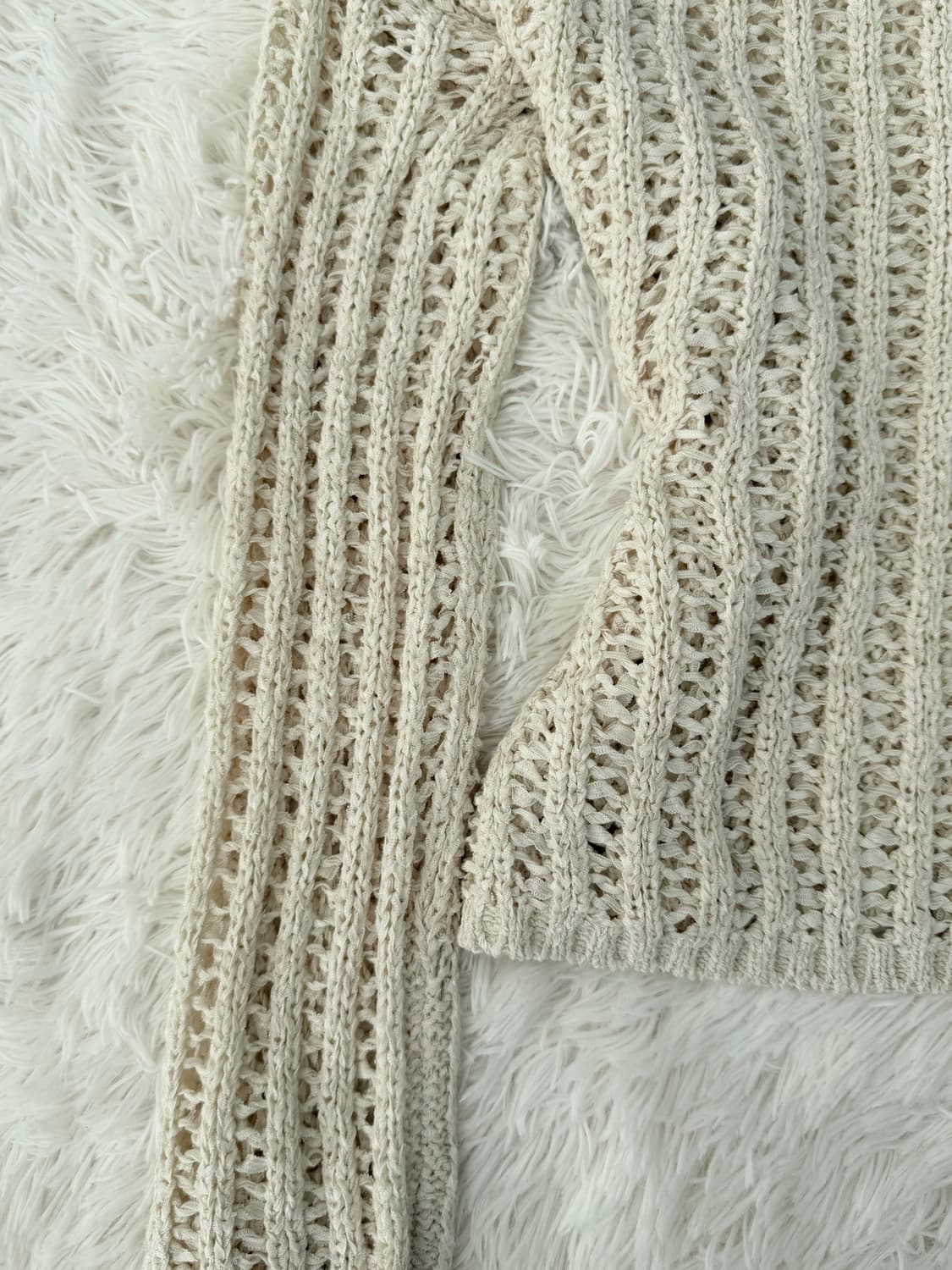 GU 크림 메쉬 니트 상품이미지3