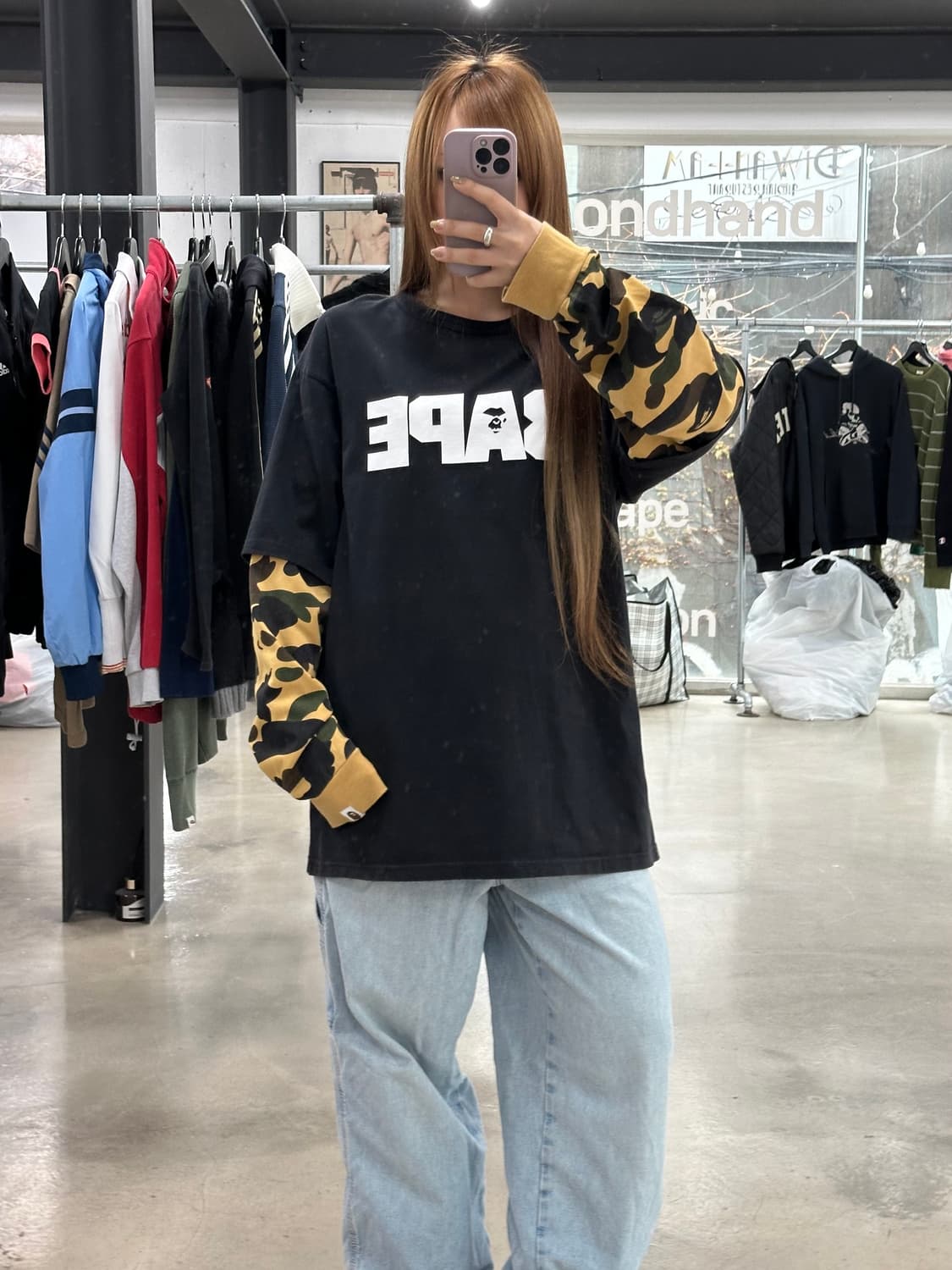 베이프 1st 카모 레이어드 롱슬리브 상품이미지2