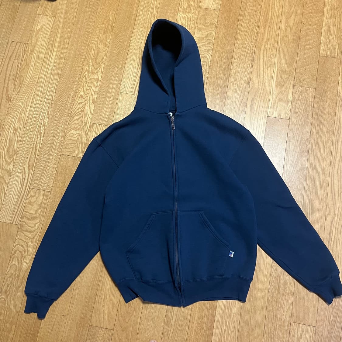 [M] 90s 빈티지 러셀 후드집업 네이비 상품이미지3