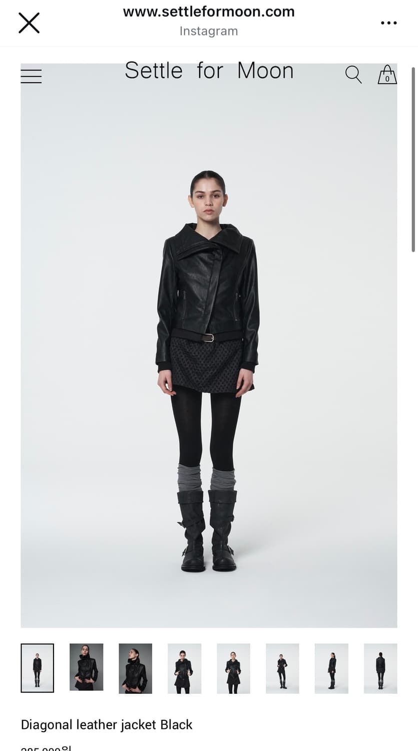 Settle for moon leather jacket Black 상품이미지2