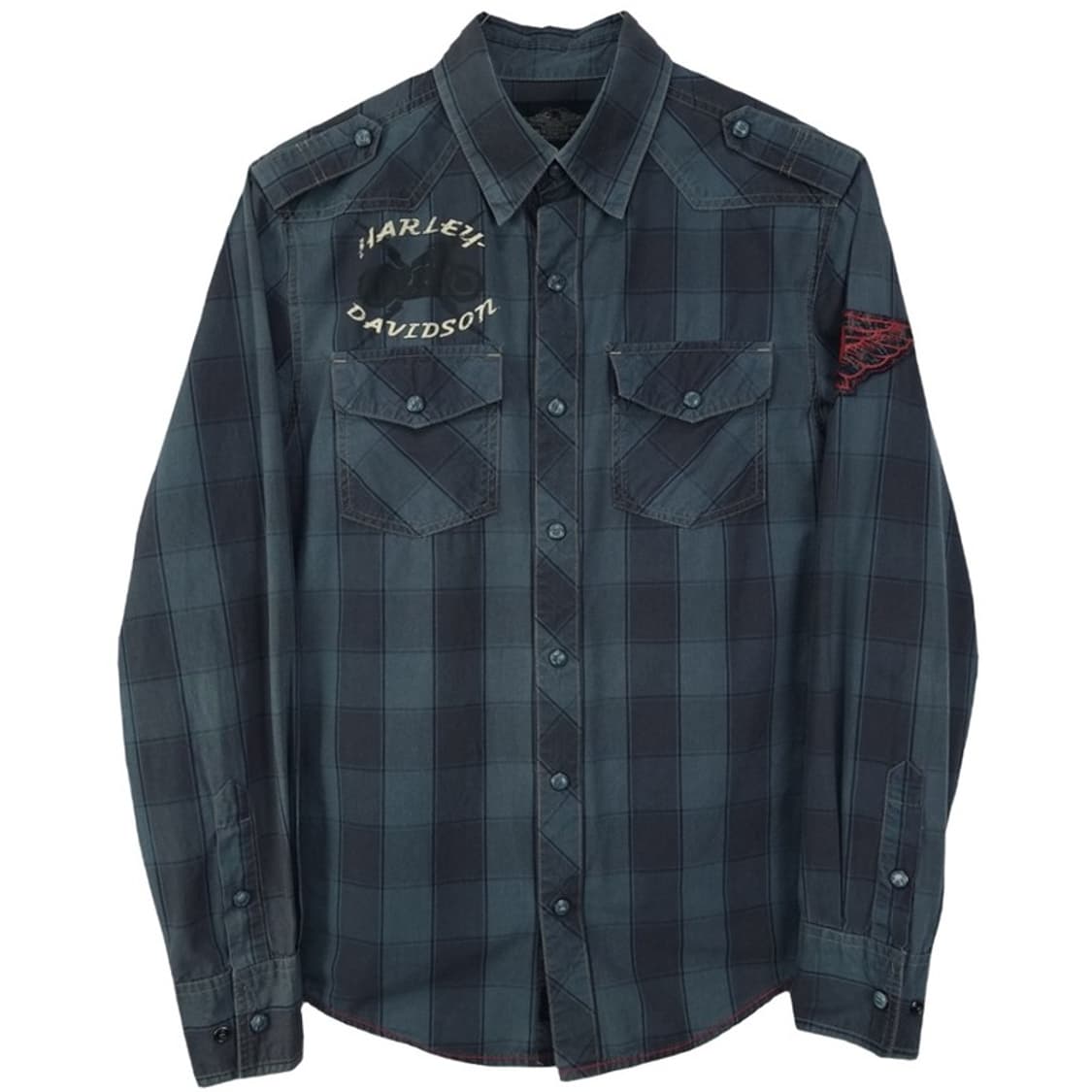 [할리데이비슨] 빈티지 체크 웨스턴 셔츠 P01522 상품이미지2