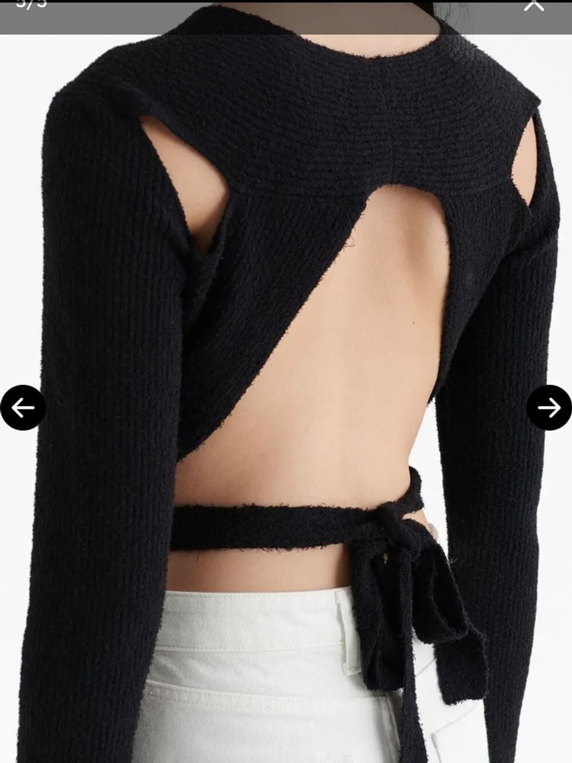 악셀아리가토 레어템 블랙 니트 Tube Rib-Knit Wrap Top 상품이미지3