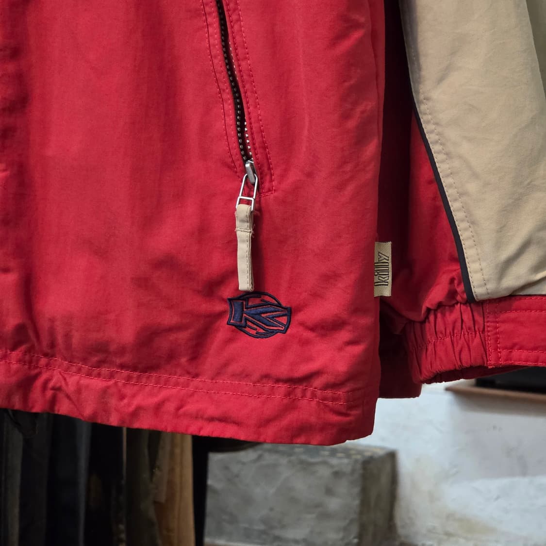 JPN 빈티지 베이지 오렌지 배색 바람막이 상품이미지5