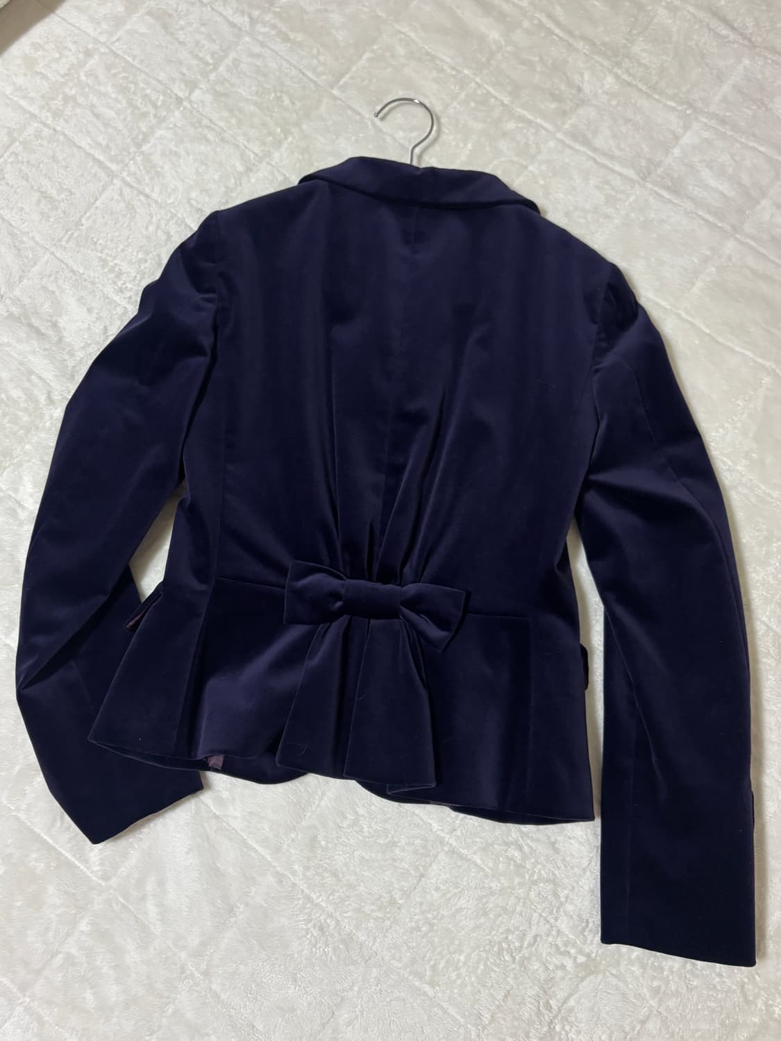 Moschino 모스키노 벨벳 리본 블레이져 자켓 퍼플 히메 갸루 고딕  상품이미지2