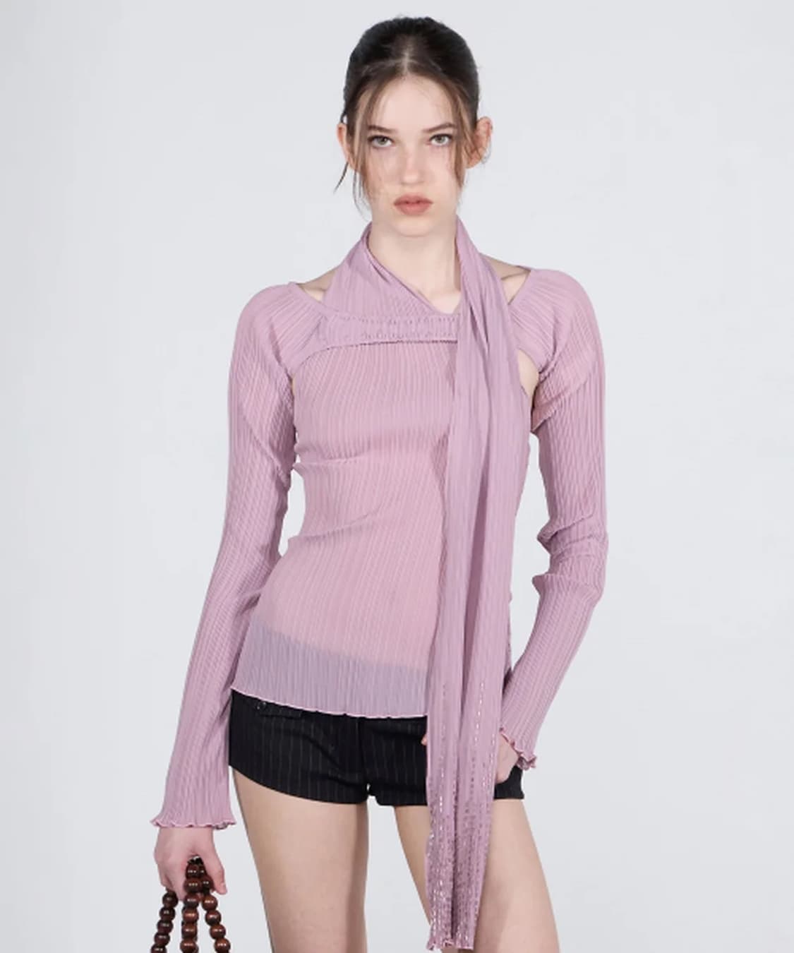 스컬프터 Beaded Scarf Set-Up Top Mauve 스카프 탑 상품이미지1
